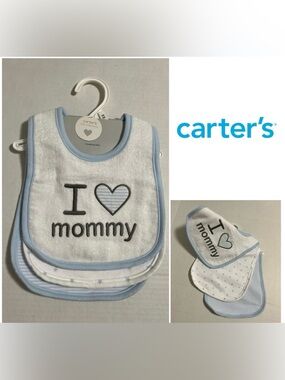 🆕CARTER’S - NWT - 3PK - INFANT BOYS BIBS